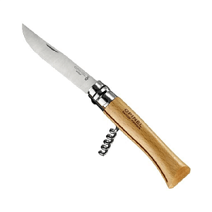 Opinel нож со штопором и открывалкой №10 VRI рукоять из бука, Н/Ж
