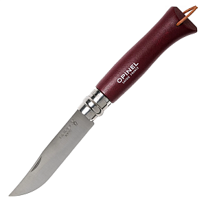 Opinel нож №8 Trekking Color, рукоять граб, темляк, Н/Ж красно-коричневый