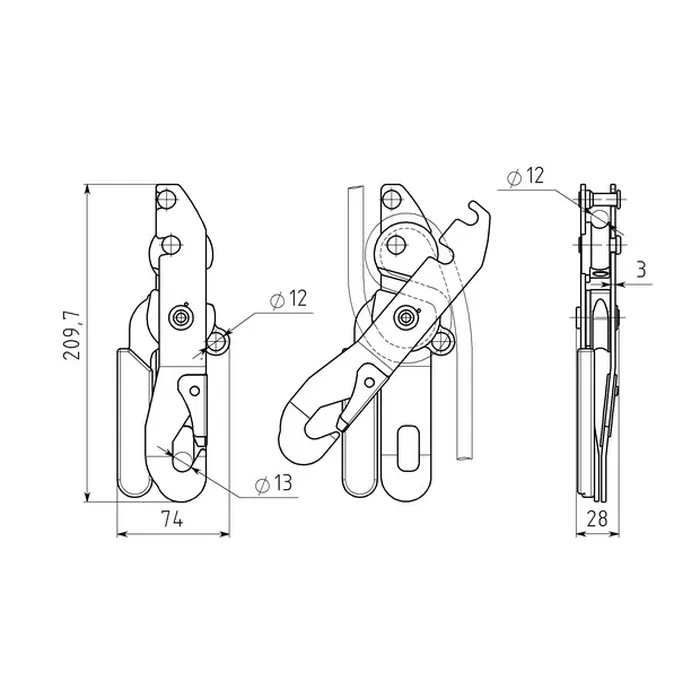 картинка Вертикаль спусковое устройство Стопор-десантер фиолетовый от интернет-магазина Тибет