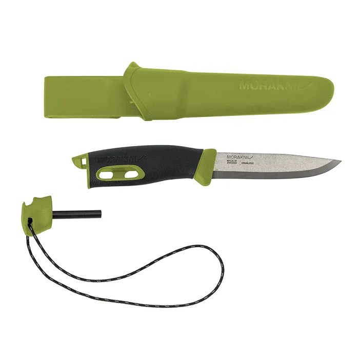 картинка Morakniv нож с огнивом Companion  Spark Green, нержавеющая сталь от интернет-магазина Тибет