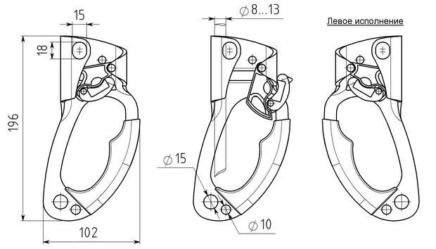 картинка Вертикаль зажим Жумар левый в корпусе LUX от интернет-магазина Тибет
