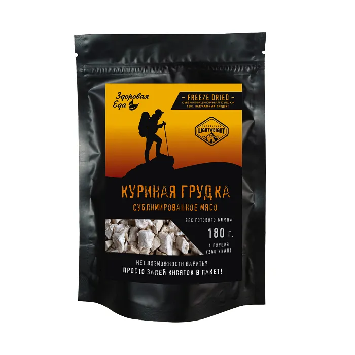 картинка Здоровая Еда Куриное филе, сублимированное, кусочки 50 г от интернет-магазина Тибет