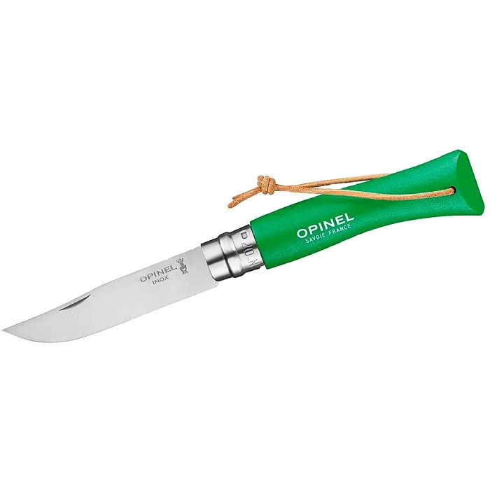 картинка Opinel нож №7 Trekking Color, рукоять граб, темляк, Н/Ж зеленый от интернет-магазина Тибет