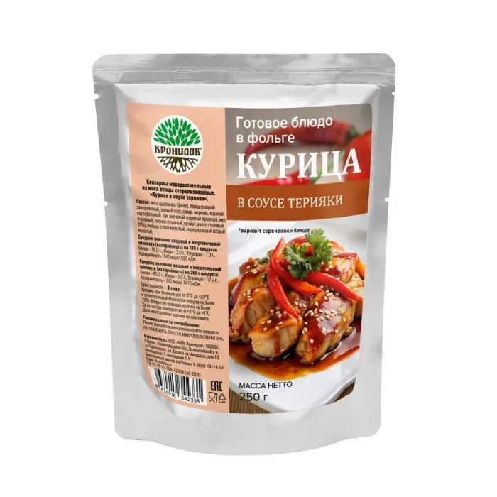 картинка Кронидов готовое блюдо "Курица в соусе терияки" 250г от интернет-магазина Тибет