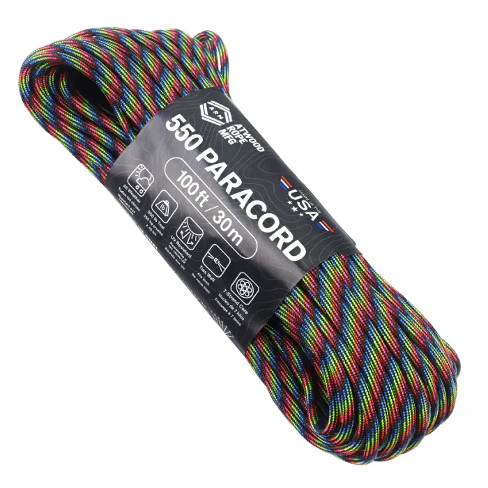 картинка Atwood Rope MFG паракорд 550 ATWOODROPE USA 100ft dark stripes от интернет-магазина Тибет