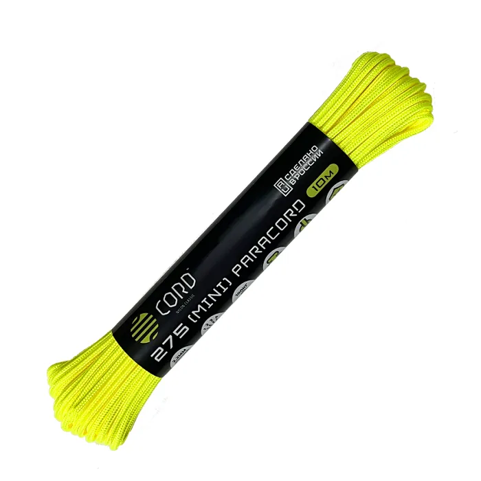 картинка Cord паракорд 275 nylon 10м neon yellow от интернет-магазина Тибет