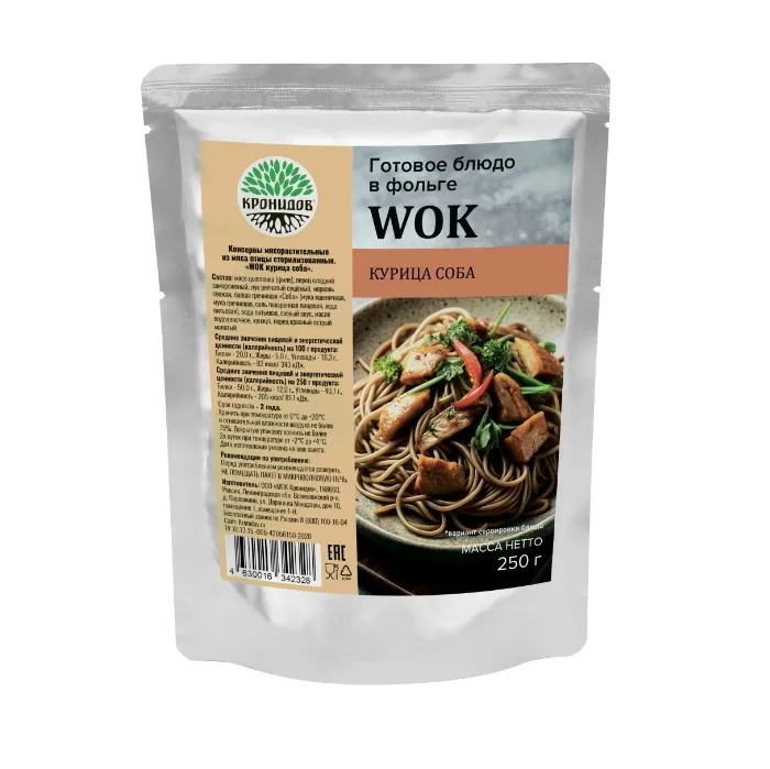 картинка Кронидов готовое блюдо "WOK курица соба" 250г от интернет-магазина Тибет