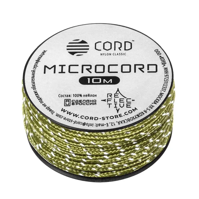 картинка Cord микрокорд катушка 10м светоотражающий moss от интернет-магазина Тибет