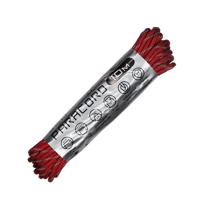 картинка Cord паракорд 550 nylon 10м световозвращающий red от интернет-магазина Тибет