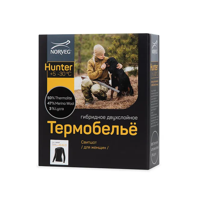 картинка Norveg термобелье Hunter верх с круглым воротом W's от интернет-магазина Тибет