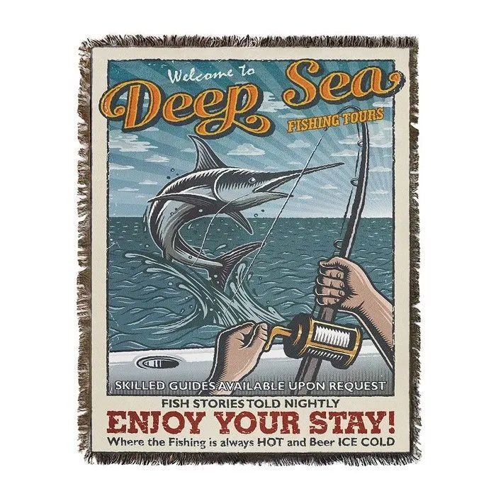 картинка AllRight-Bro плед Fishing Club - Deep Sea Fishing 130x160 от интернет-магазина Тибет