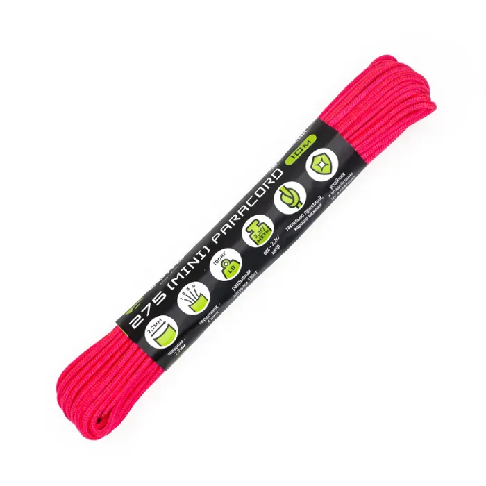 картинка Cord паракорд 275 nylon 10м neon pink от интернет-магазина Тибет