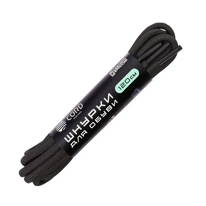 картинка Cord шнурки 120см Черный от интернет-магазина Тибет