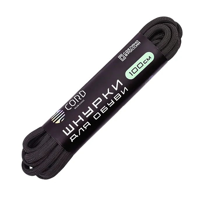 картинка Cord шнурки 100см Черный от интернет-магазина Тибет