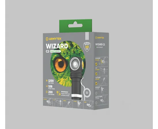 картинка Armytek фонарь Wizard C2 Magnet USB от интернет-магазина Тибет