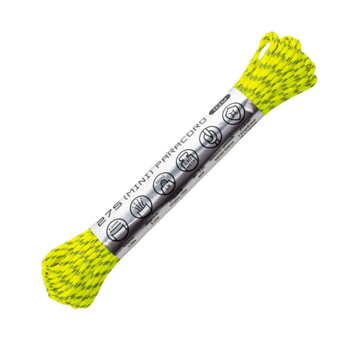 картинка Cord паракорд 275 nylon 10м световозвращающий neon yellow от интернет-магазина Тибет