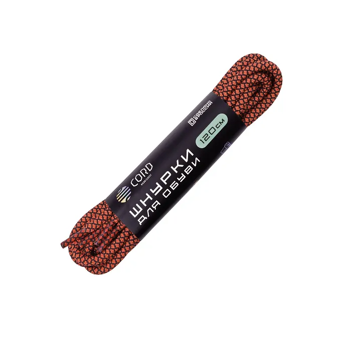 картинка Cord шнурки 120см Черный+Терракот от интернет-магазина Тибет