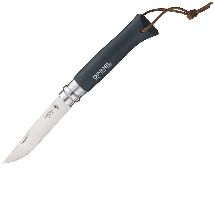 картинка Opinel нож №8 Trekking Color, рукоять граб, темляк, Н/Ж черный от интернет-магазина Тибет