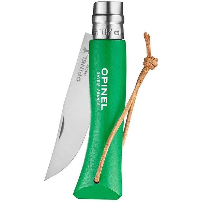 картинка Opinel нож №7 Trekking Color, рукоять граб, темляк, Н/Ж зеленый от интернет-магазина Тибет