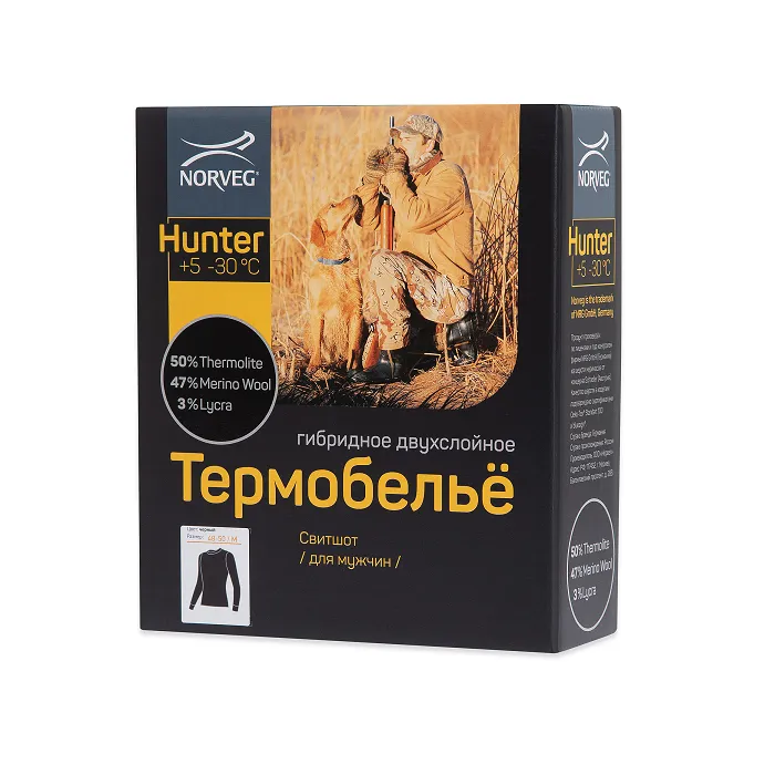картинка Norveg термобелье Hunter верх мужской с круглым воротом от интернет-магазина Тибет