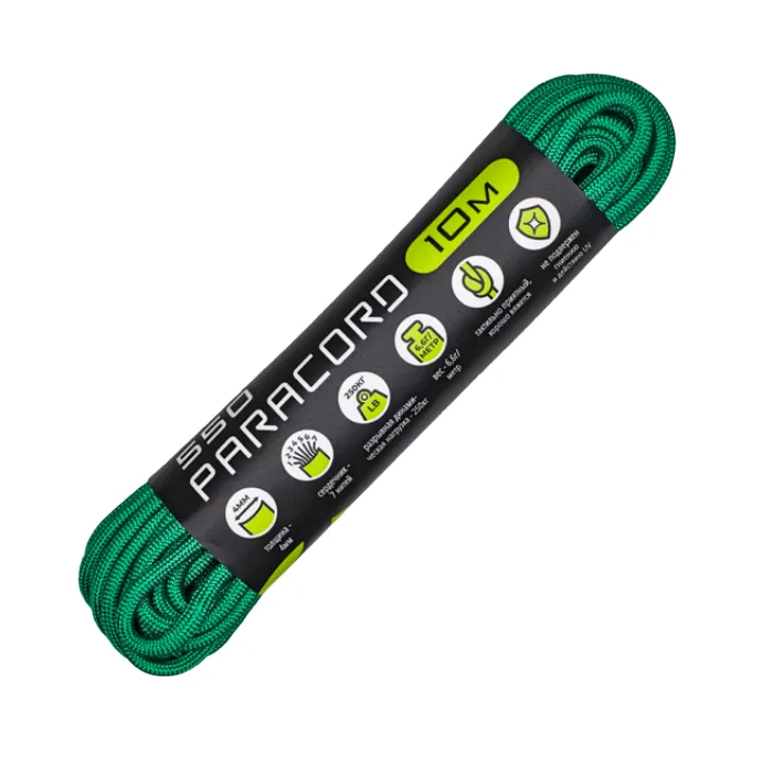 картинка Cord паракорд 550 nylon 10м emerald green от интернет-магазина Тибет