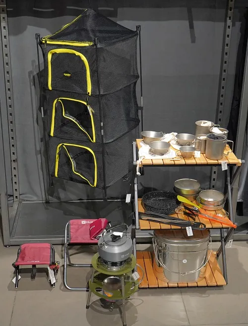 Snow Line Easy Cabinet, Snow Line Benjamin 3 Floor Shelf, N-Rit Nano Chair, AMG Titanium, Snow Line Boom Stove