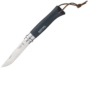 Opinel нож №8 Trekking Color, рукоять граб, темляк, Н/Ж черный