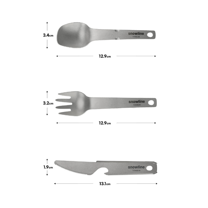 картинка Snow Line набор Titanium Mini Cutlery Set вилка+ложка+нож от интернет-магазина Тибет