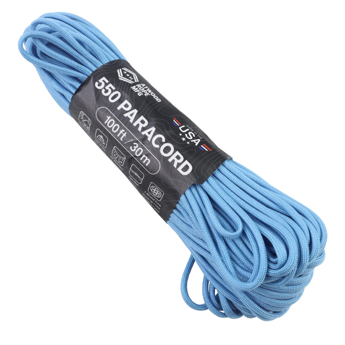 картинка Atwood Rope MFG паракорд 550 ATWOODROPE USA 100ft carolina blue от интернет-магазина Тибет