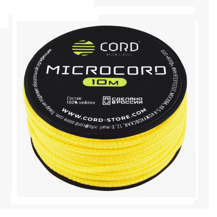 картинка Cord микрокорд катушка 10м neon yellow от интернет-магазина Тибет