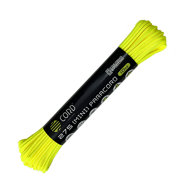 картинка Cord паракорд 275 nylon 10м neon yellow от интернет-магазина Тибет