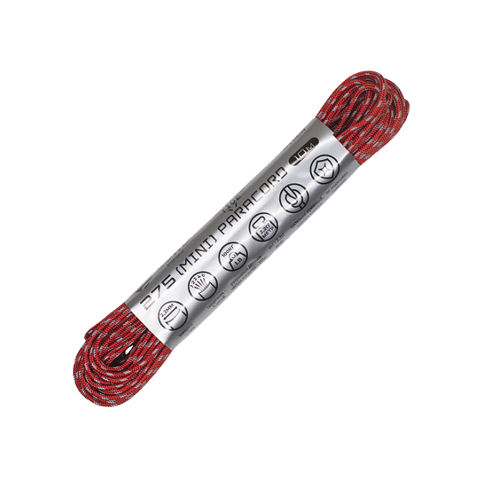 Cord паракорд 275 nylon 10м световозвращающий red