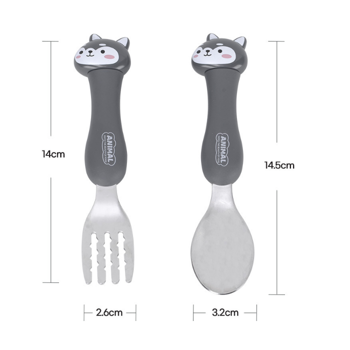 картинка Snow Line набор Kids Animal Spoon Fork Set вилка+ложка коричневый от интернет-магазина Тибет