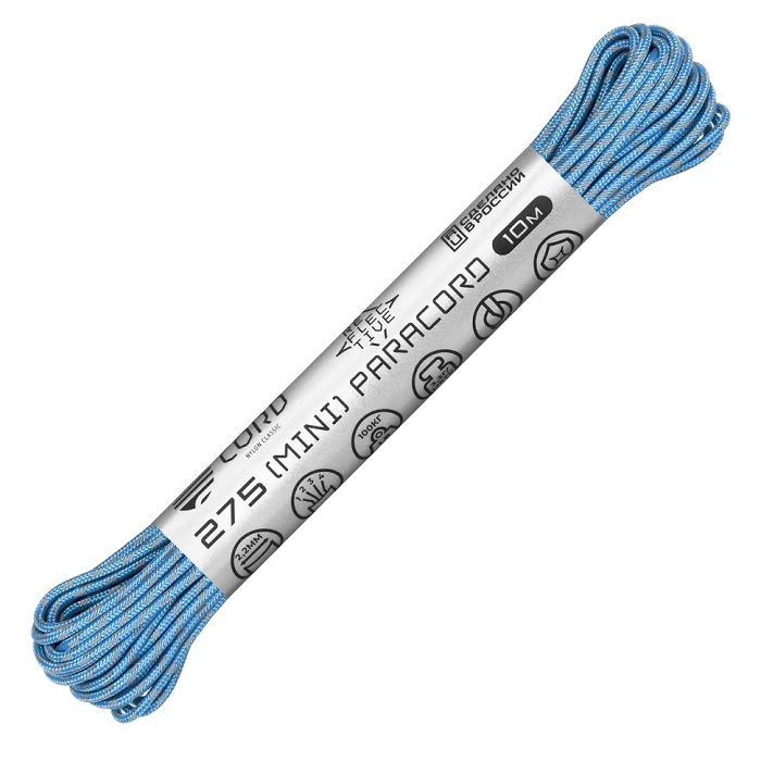 картинка Cord паракорд 275 nylon 10м световозвращающий carolina blue от интернет-магазина Тибет