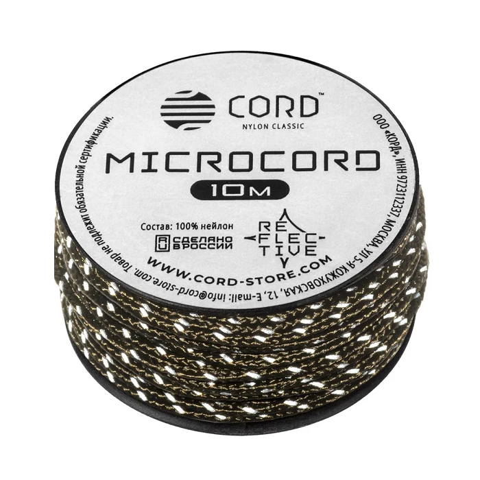 картинка Cord микрокорд катушка 10м светоотражающий khaki от интернет-магазина Тибет