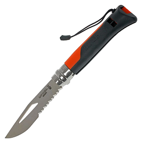 Opinel нож №8 Outdoor рукоять пластик, свисток, Н/Ж оранжевый