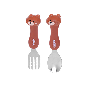 Snow Line набор Kids Animal Spoon Fork Set вилка+ложка коричневый