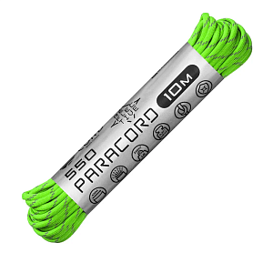 Cord паракорд 550 nylon 10м световозвращающий lime