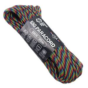 Atwood Rope MFG паракорд 550 ATWOODROPE USA 100ft dark stripes