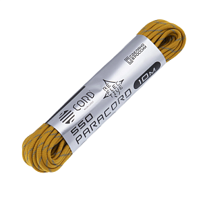 Cord паракорд 550 nylon 10м световозвращающий gold