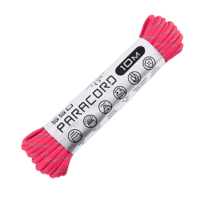 Cord паракорд 550 nylon 10м световозвращающий neon pink