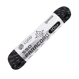 Cord паракорд 550 nylon 10м световозвращающий black
