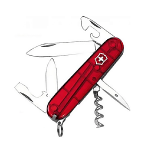 Victorinox нож Spartan прозрачный красный 12 функций 1.3603.T