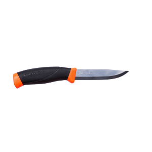 Morakniv нож Companion F Orange, нержавеющая сталь, прорезиненная рукоять с оранжевыми накладкам