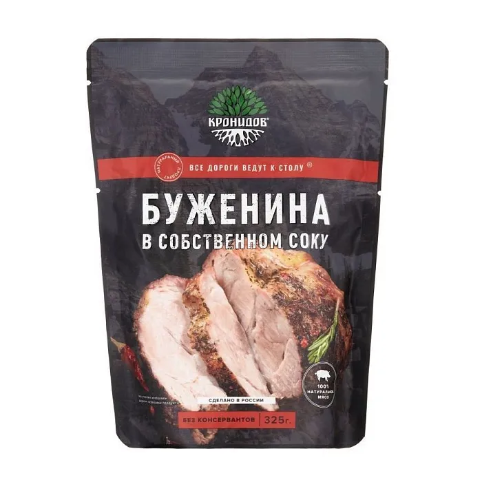картинка Кронидов готовое блюдо "Буженина в собственном соку" 325г от интернет-магазина Тибет