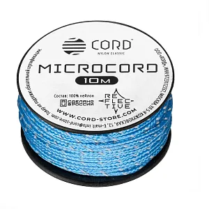 Cord микрокорд катушка 10м светоотражающий carolina blue