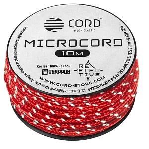 Cord микрокорд катушка 10м светоотражающий red