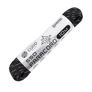Cord паракорд 550 nylon 10м световозвращающий black