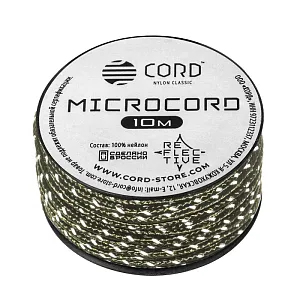 Cord микрокорд катушка 10м светоотражающий olive