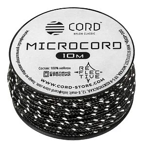 Cord микрокорд катушка 10м светоотражающий black
